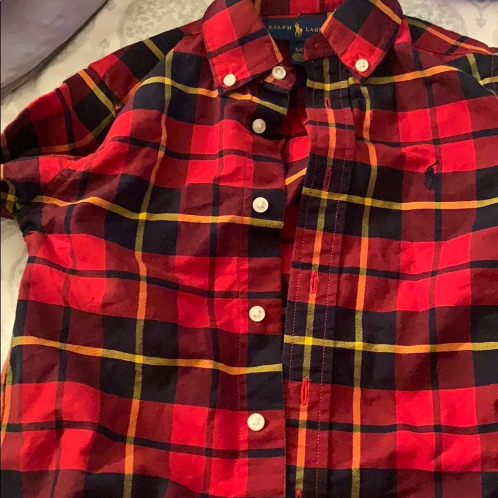 Boys polo plaid shirt
